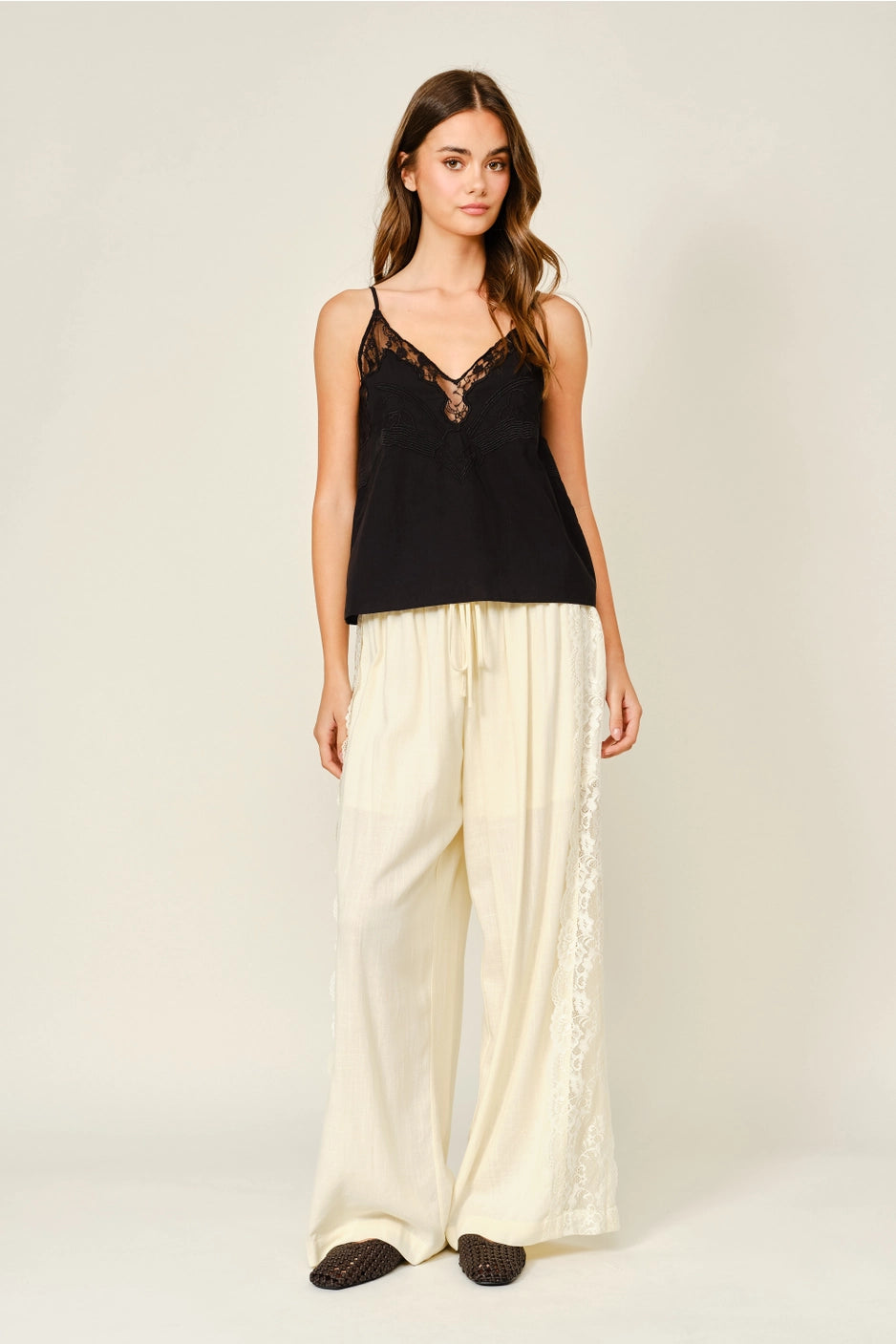Linen Side Lace Pants