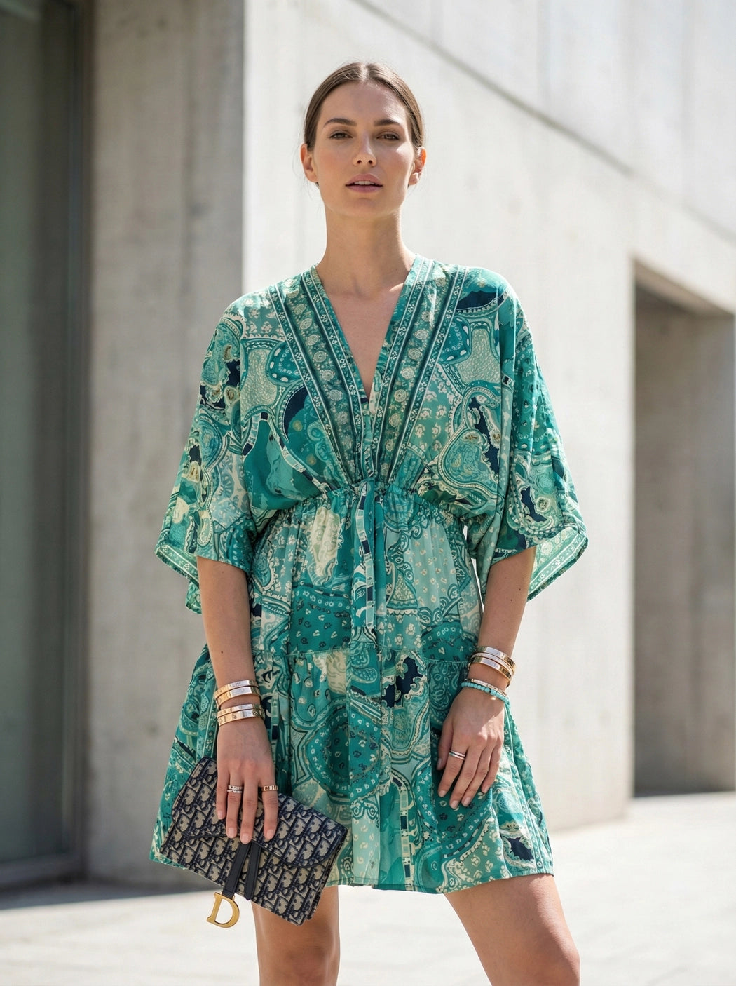 Silk Batwing Dress