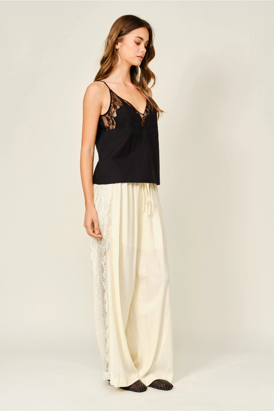 Linen Side Lace Pants