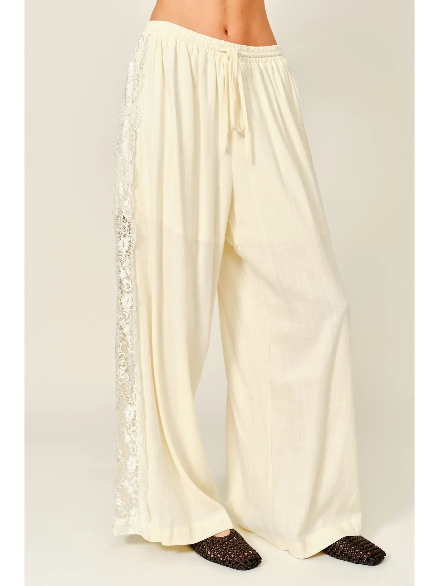 Linen Side Lace Pants
