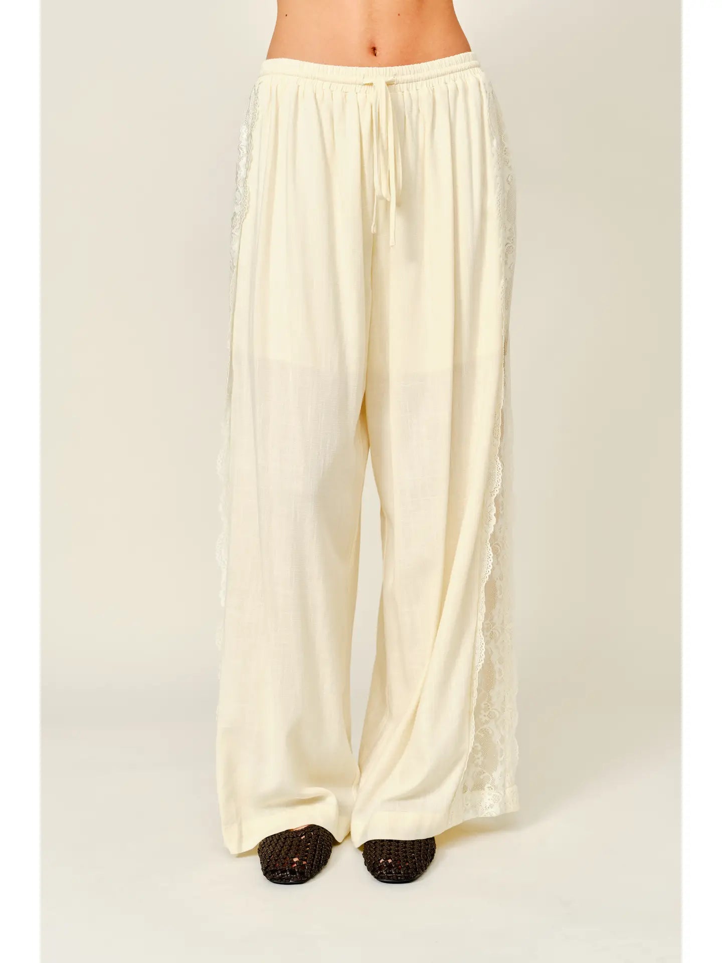 Linen Side Lace Pants