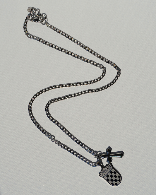 Grb + Cross Necklace Silver - PREORDER